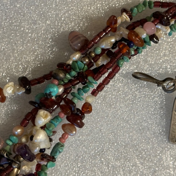 Judy Rosetta OOAK Necklace - Santa Domingo - Turquoise - Pearls - Picture 12 of 13